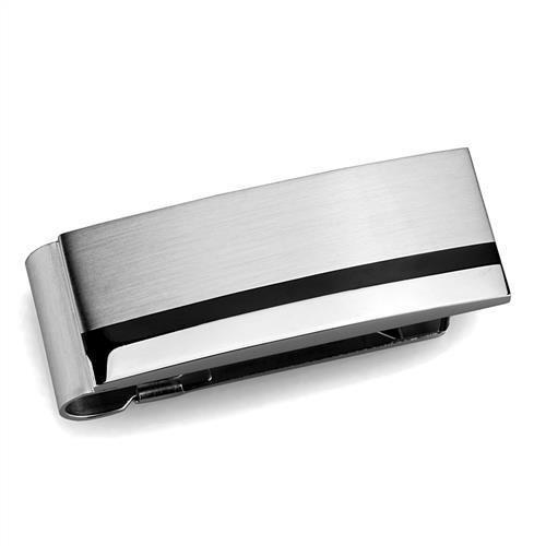 TK2075 High Polished Stainless Steel Money Clip showcasing its sleek design and shiny finish.