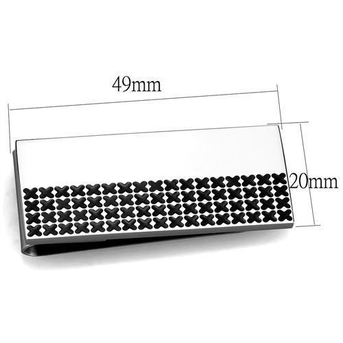 TK2088 High Polished Stainless Steel Money Clip showcasing its sleek design and shiny finish.