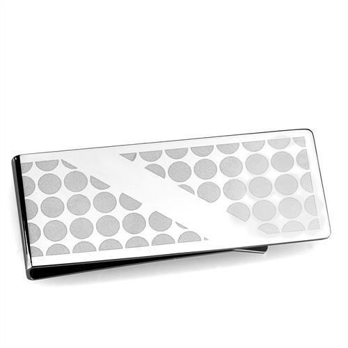 TK2082 High Polished Stainless Steel Money Clip, showcasing its sleek design and shiny finish.