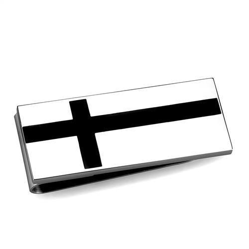 TK2090 High Polished Stainless Steel Money Clip showcasing its sleek design and shiny finish.