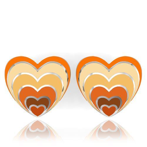 TK234 High Polished Stainless Steel Earrings showcasing a sleek and shiny design without any plating.