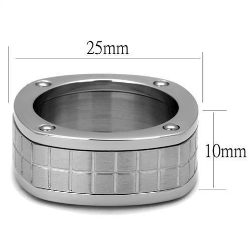 TK2405 High Polished Stainless Steel Ring with a sleek, shiny finish and no stone, showcasing its minimalist design.