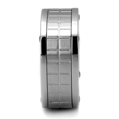 TK2405 High Polished Stainless Steel Ring with a sleek, shiny finish and no stone, showcasing its minimalist design.