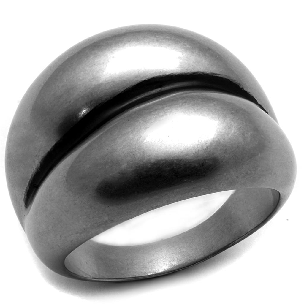 TK2415 Antique Silver Stainless Steel Ring with a minimalist design, featuring an antique silver finish and no center stone.