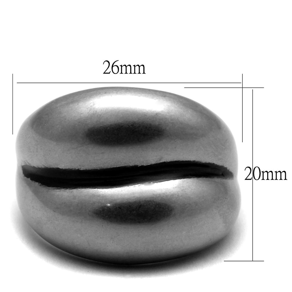 TK2415 Antique Silver Stainless Steel Ring with a minimalist design, featuring an antique silver finish and no center stone.