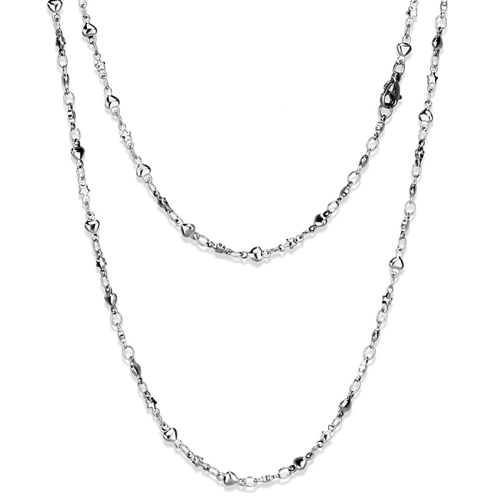 High polished stainless steel chain, sleek and durable design, perfect for various styles.
