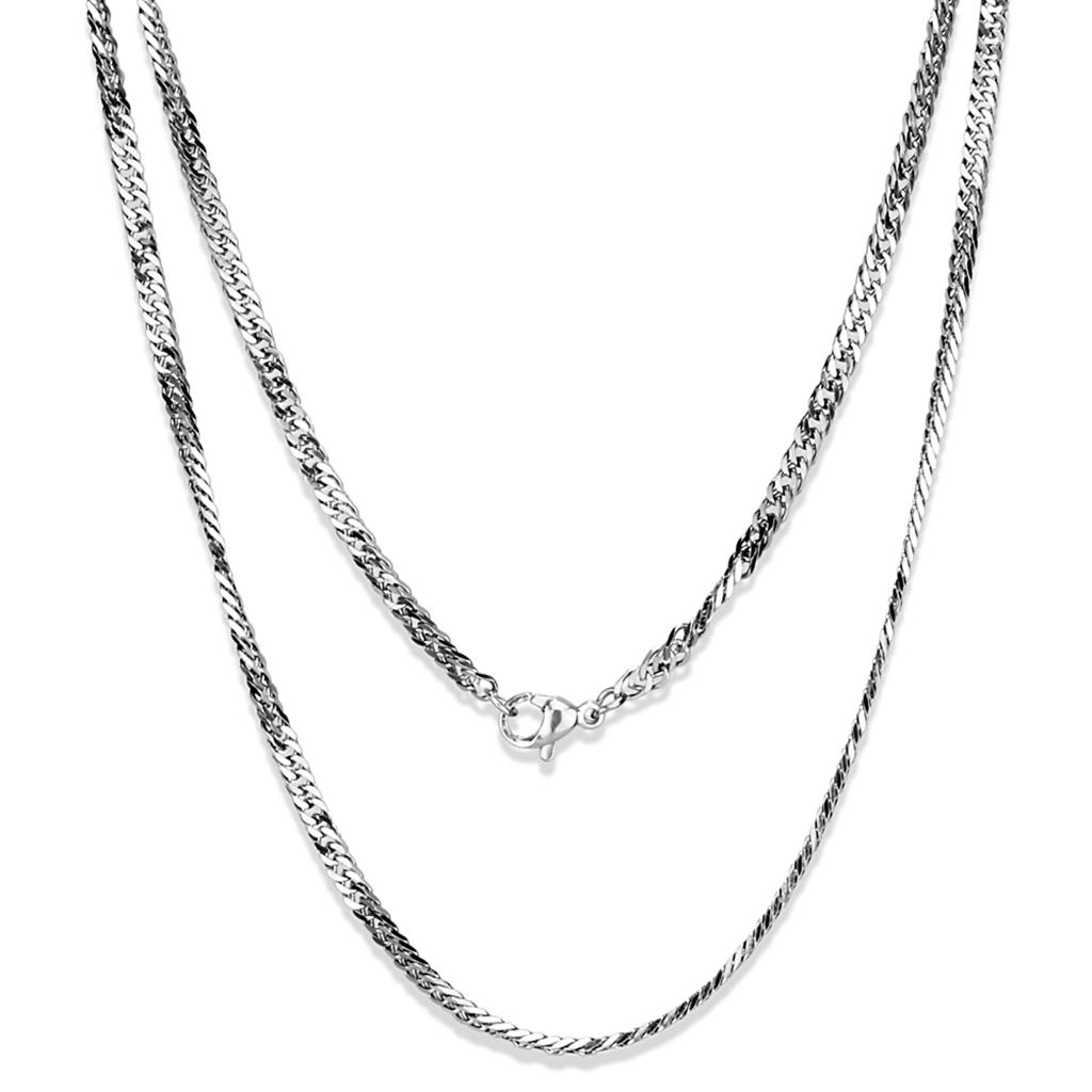 TK2429 High Polished Stainless Steel Chain, showcasing its sleek design and shiny finish.