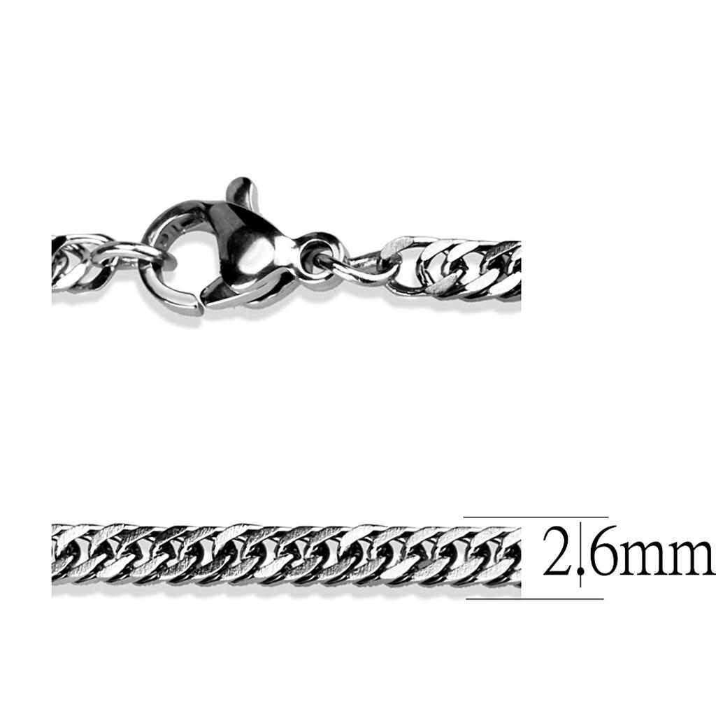 TK2429 High Polished Stainless Steel Chain, showcasing its sleek design and shiny finish.