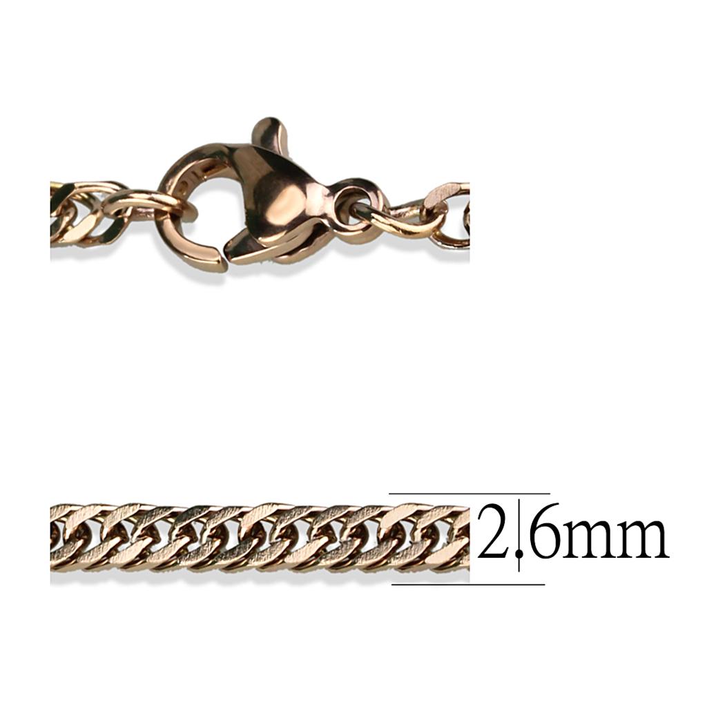 TK2429R IP Rose Gold Stainless Steel Chain, showcasing its elegant design and durable material.