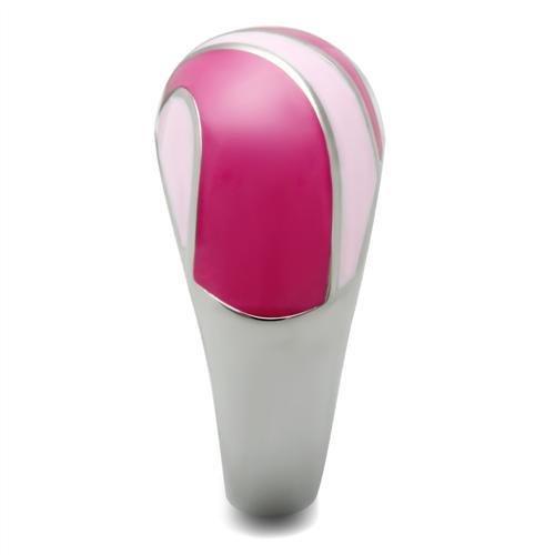 TK243 High Polished Stainless Steel Ring featuring a sleek design with an epoxy center stone, perfect for any occasion.