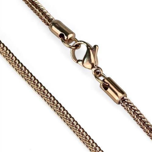 TK2430R IP Rose Gold Stainless Steel Chain, showcasing its elegant design and lightweight structure.