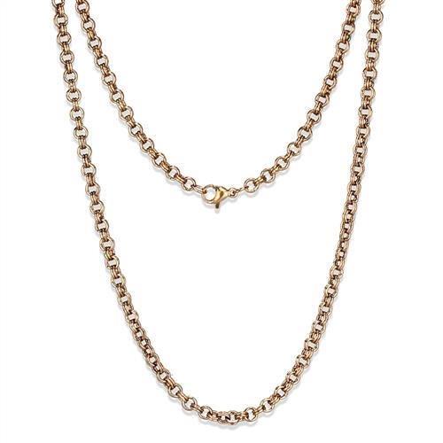TK2438R IP Rose Gold Stainless Steel Chain, showcasing its elegant design and durable material.