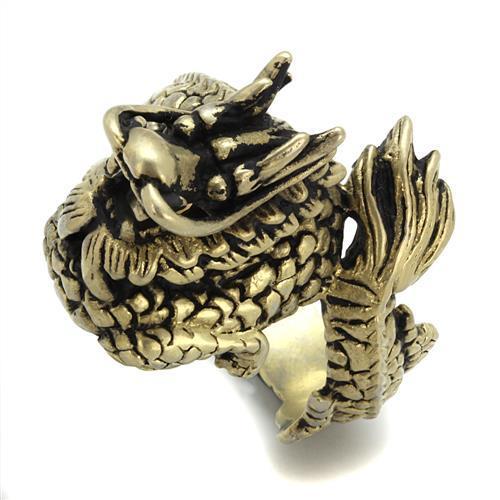 TK2458 IP Antique Copper Stainless Steel Ring featuring a Jet Epoxy center stone, showcasing its elegant design and vintage finish.