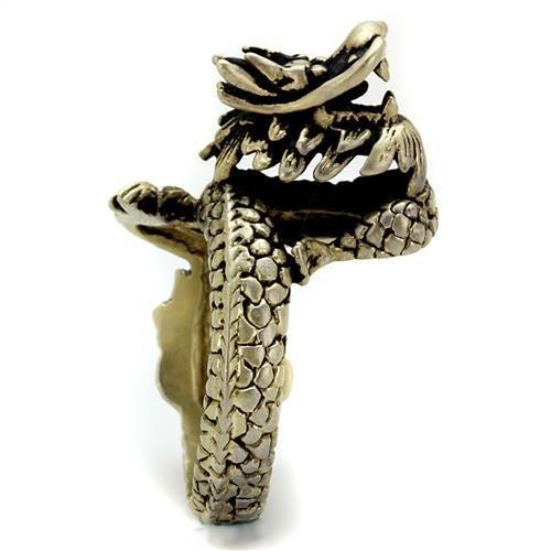 TK2458 IP Antique Copper Stainless Steel Ring featuring a Jet Epoxy center stone, showcasing its elegant design and vintage finish.