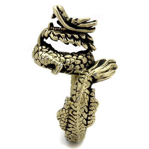 TK2458 IP Antique Copper Stainless Steel Ring featuring a Jet Epoxy center stone, showcasing its elegant design and vintage finish.