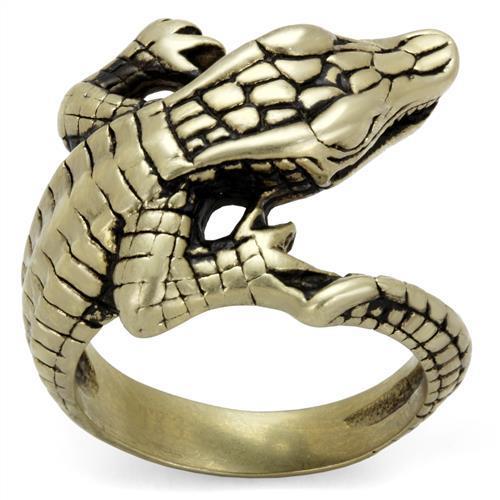 TK2459 IP Antique Copper Stainless Steel Ring featuring a jet epoxy center stone, showcasing its elegant design and vintage finish.