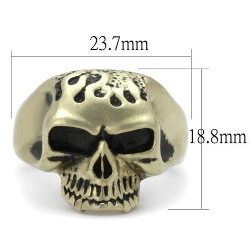 TK2467 IP Antique Copper Stainless Steel Ring featuring a Jet Epoxy center stone, showcasing its elegant design and vintage finish.