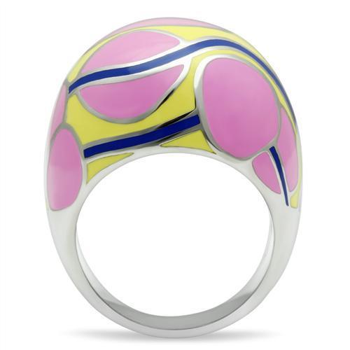 TK250 High Polished Stainless Steel Ring with a sleek, shiny finish and no stone, showcasing its minimalist design.