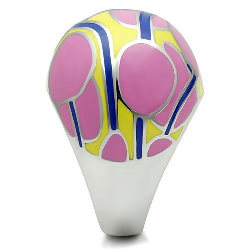 TK250 High Polished Stainless Steel Ring with a sleek, shiny finish and no stone, showcasing its minimalist design.