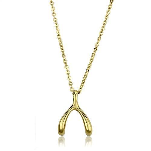 TK2528 IP Gold Stainless Steel Chain Pendant, showcasing its elegant design and durable finish.