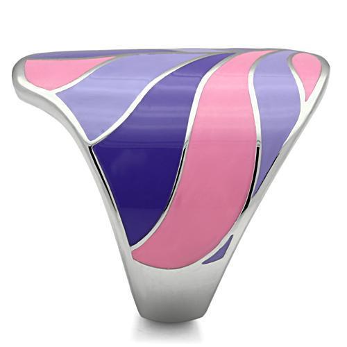 TK256 High Polished Stainless Steel Ring with a sleek, shiny finish, showcasing its minimalist design without any stones.