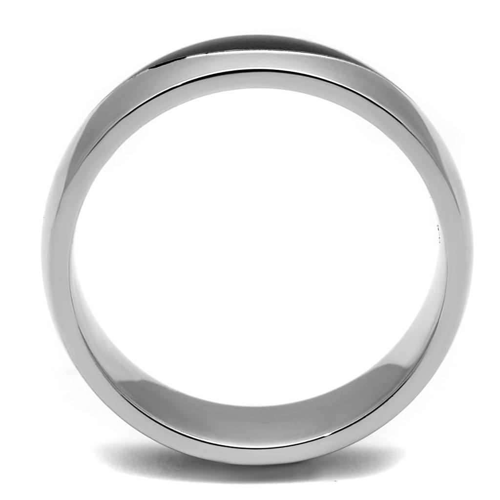 TK2567 Two-Tone IP Black Stainless Steel Ring showcasing its sleek design and modern finish.