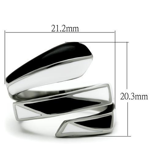 TK228 High Polished Stainless Steel Ring with a sleek, minimalist design, showcasing its shiny surface and smooth edges.