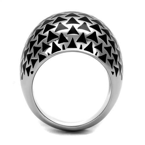TK2830 High Polished Stainless Steel Ring with a sleek, shiny finish and no stone, perfect for minimalist style.