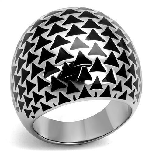 TK2830 High Polished Stainless Steel Ring with a sleek, shiny finish and no stone, perfect for minimalist style.