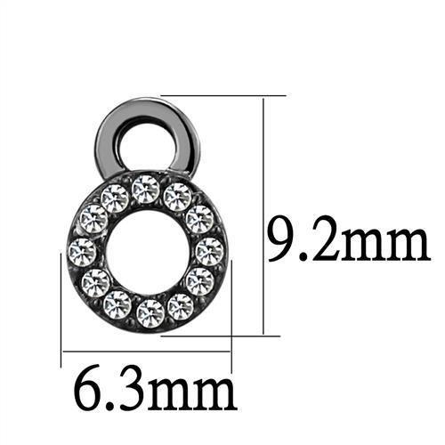 TK2856 IP Light Black Stainless Steel Earrings featuring a clear top grade crystal, showcasing a modern and elegant design.