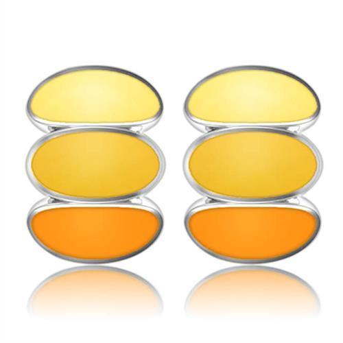 TK286 High Polished Stainless Steel Earrings showcasing a sleek and shiny design without any plating.