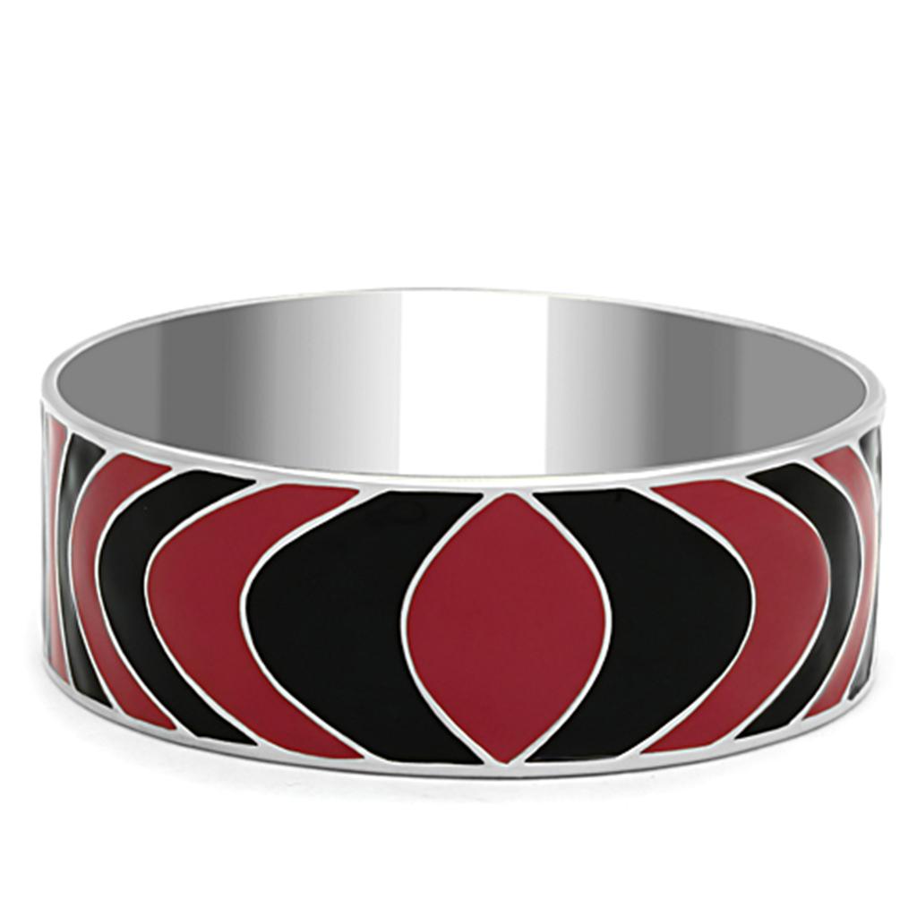 TK293 High Polished Stainless Steel Bangle featuring a vibrant multi-color epoxy stone, showcasing its elegant design and polished finish.