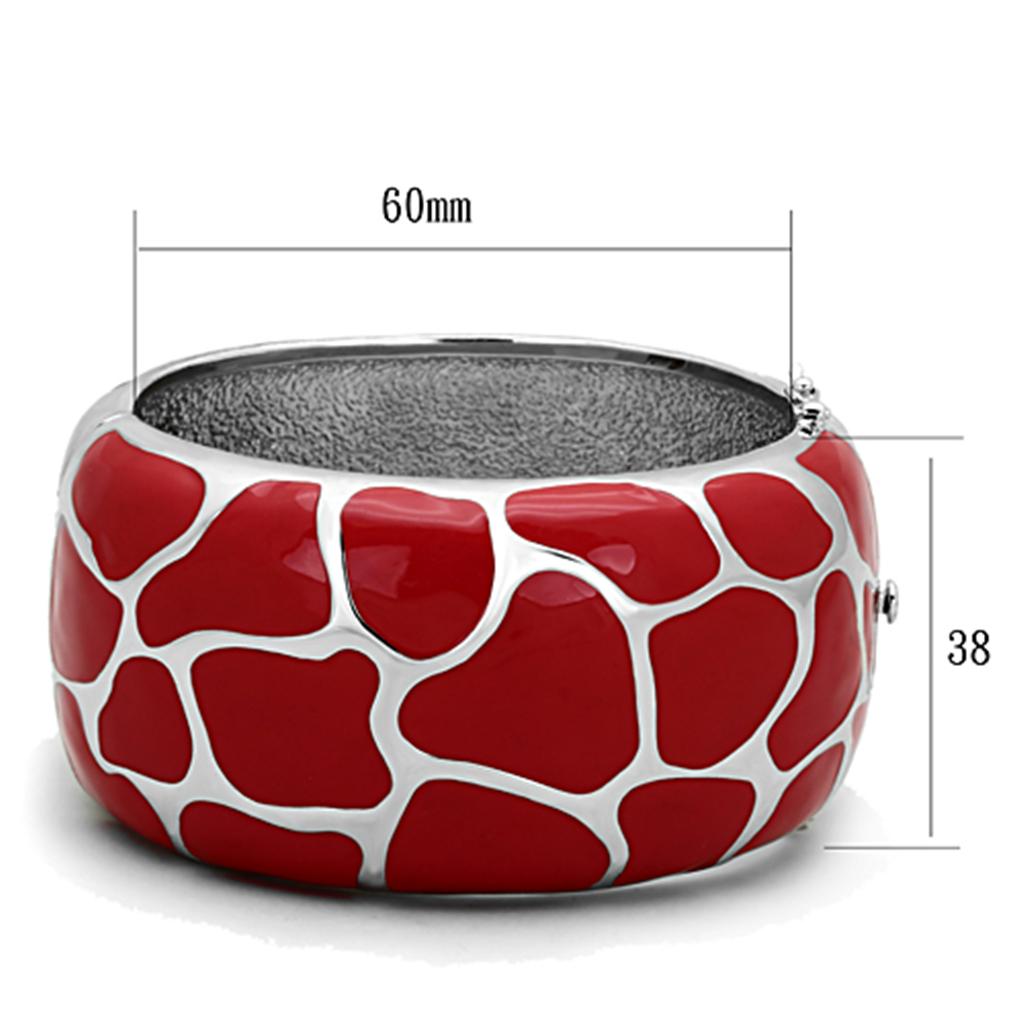 TK294 High Polished Stainless Steel Bangle featuring a vibrant Siam epoxy center stone, showcasing a sleek and modern design.