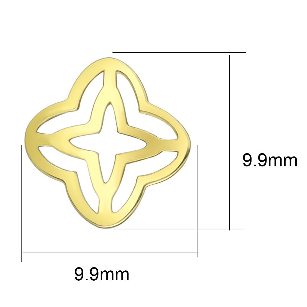 TK2949 IP Gold Stainless Steel Earrings with a sleek, minimalist design, showcasing their elegant finish and lightweight structure.