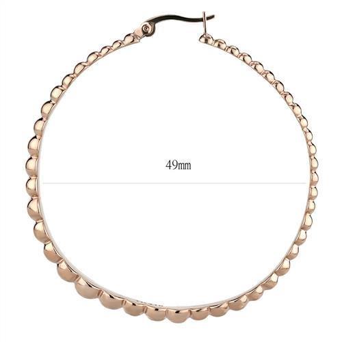 Elegant TK3068 IP Rose Gold Stainless Steel Earrings showcasing a minimalist design without stones.