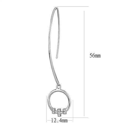 High polished stainless steel earrings featuring a clear top grade crystal, showcasing elegance and durability.