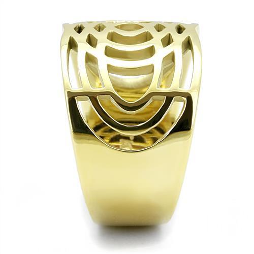 TK3119 IP Gold Stainless Steel Ring with a sleek design and no stone, showcasing its luxurious gold finish.