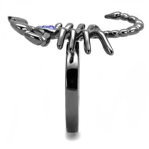 TK3205 IP Light Black Stainless Steel Ring featuring a top-grade sapphire crystal, showcasing a modern and elegant design.