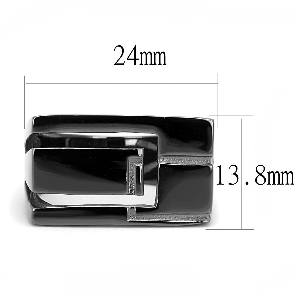 TK3272 IP Light Black Stainless Steel Ring with a sleek design and no stone, showcasing its modern finish.