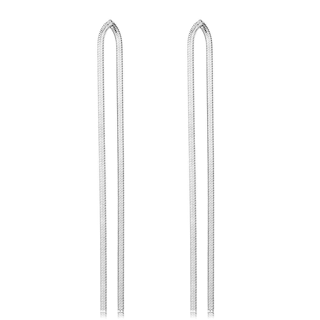 TK3530 High Polished Stainless Steel Earrings showcasing a shiny, elegant design without any plating.