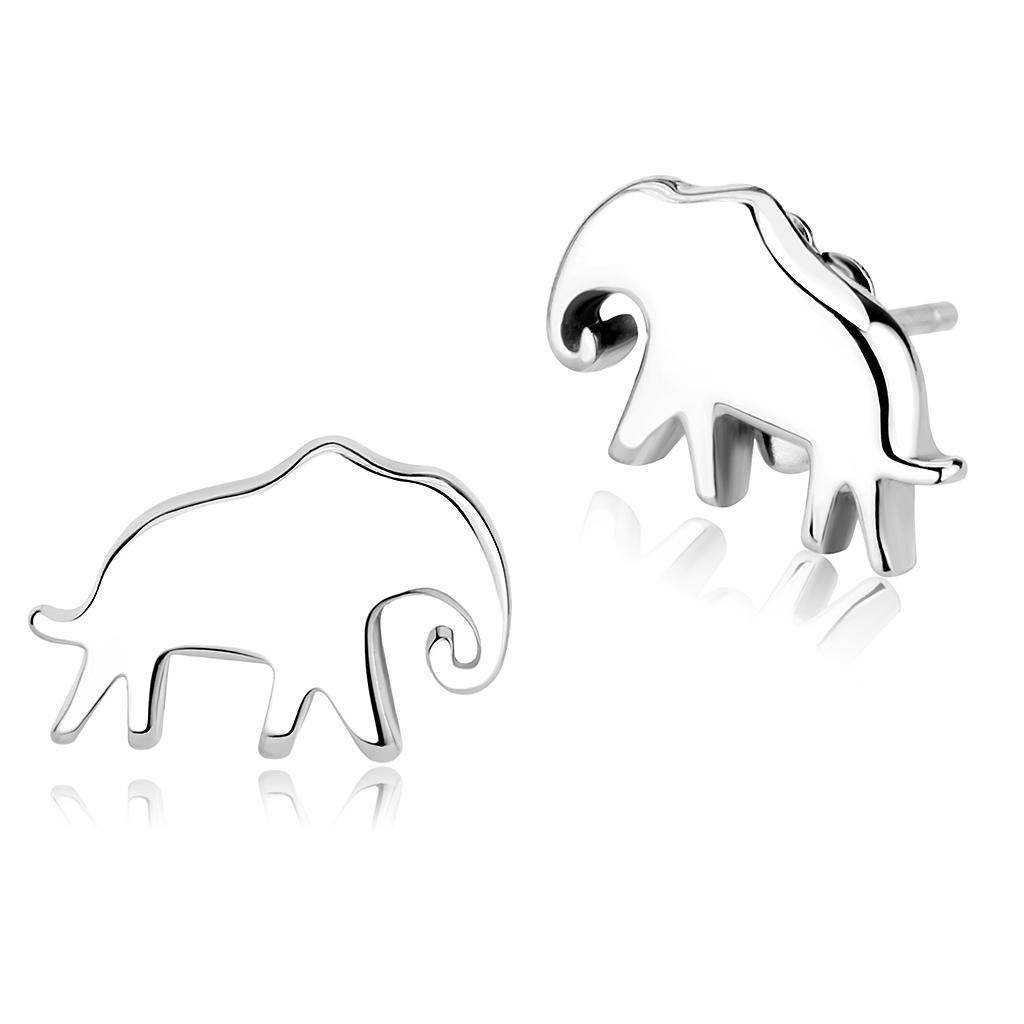 TK3600 High Polished Stainless Steel Earrings, showcasing a sleek and shiny design without plating.