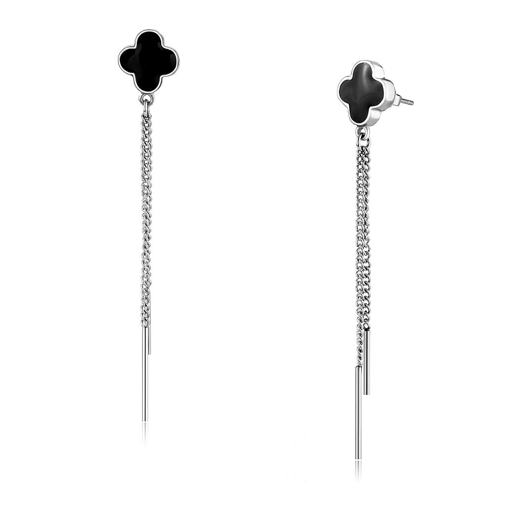 TK3611 No Plating Stainless Steel Earrings, minimalist design without stones, showcasing their sleek finish.