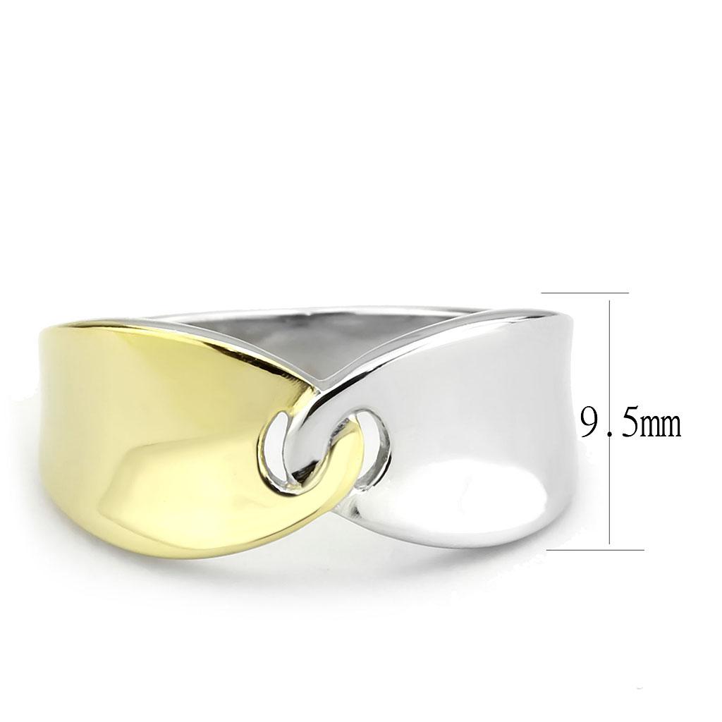TK3630 Two-Tone IP Gold Stainless Steel Ring showcasing its elegant design and finish.