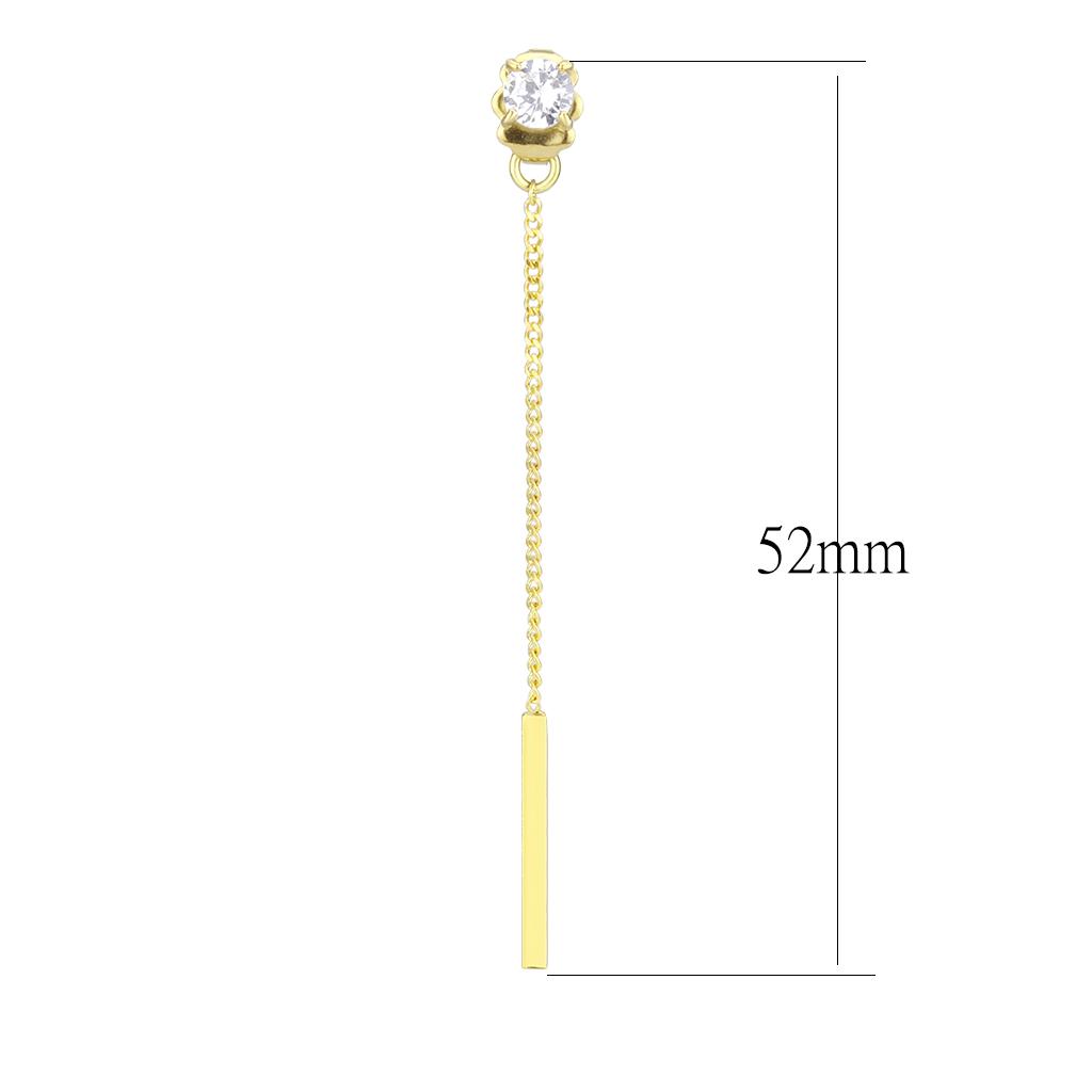 TK3681 IP Gold Stainless Steel Earrings featuring AAA Grade clear CZ stone, elegantly designed for everyday wear.