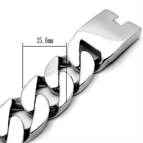 TK338 High Polished Stainless Steel Bracelet showcasing its sleek design and shiny finish, perfect for everyday wear.
