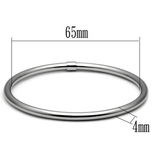 TK409 High Polished Stainless Steel Bangle, showcasing a sleek and shiny design without any plating.