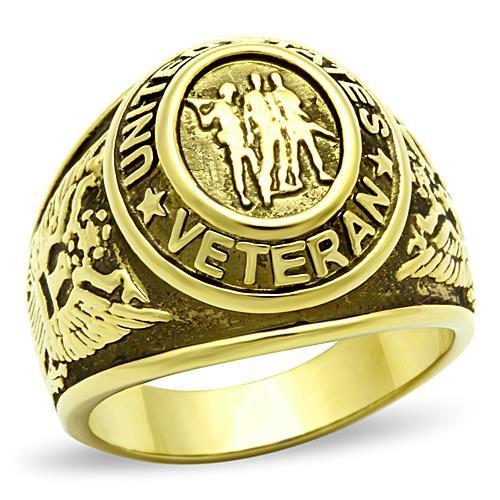 TK414704G IP Gold Stainless Steel Ring featuring a jet epoxy center stone, showcasing its elegant design and luxurious finish.