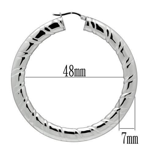 TK415 High Polished Stainless Steel Earrings showcasing a sleek and shiny design without any stones.