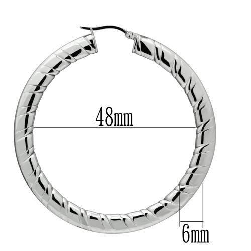 TK418 High Polished Stainless Steel Earrings showcasing a sleek and shiny design without any plating.