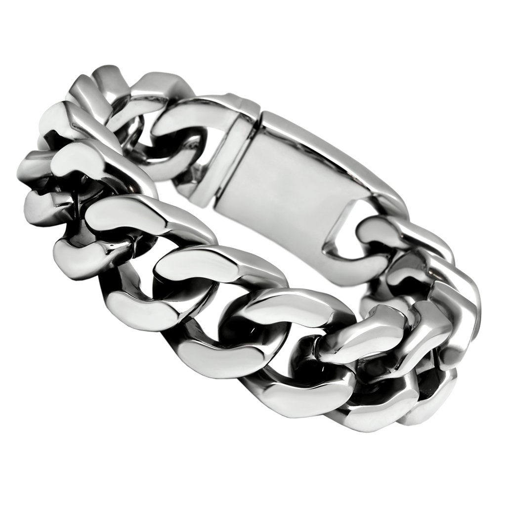 TK442 High Polished Stainless Steel Bracelet showcasing its sleek design and shiny finish.